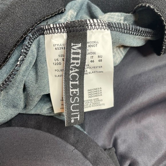 Miraclesuit Love Knot DD Cup Underwire Tankini Swim Top Black White Dots 12 New - Picture 5 of 7